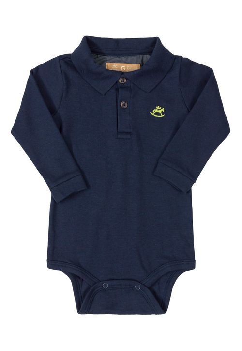 Body Polo Manga Longa (Azul) Up Baby