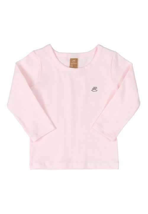 Blusa Infantil Manga Longa Básica (Rosa Claro) Up Baby