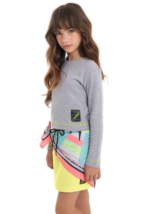 Blusa Menina Inverno (Cinza) Gloss