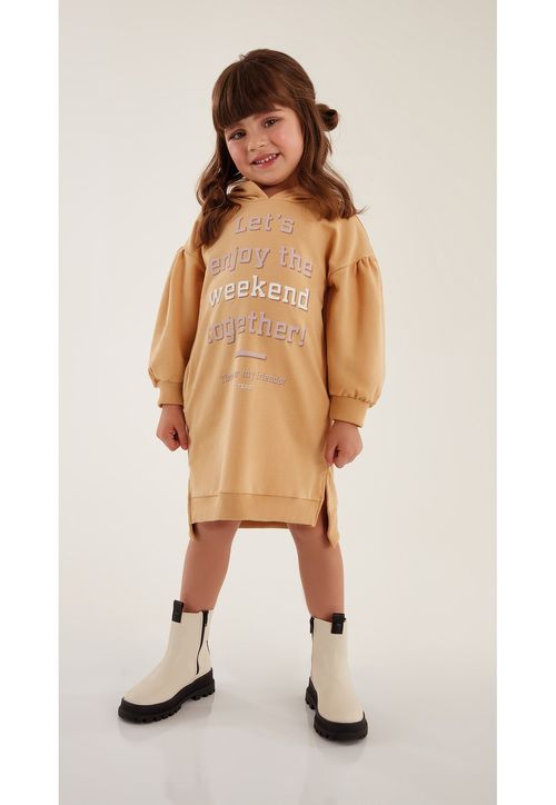 Vestido Mullet Moletom Infantil (Amarelo) Up Baby