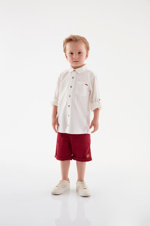 Camisa Manga Longa para Menino (Branco) Up Baby