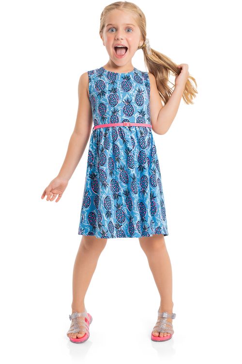 Vestido Regata Infantil (Azul) Bee Loop