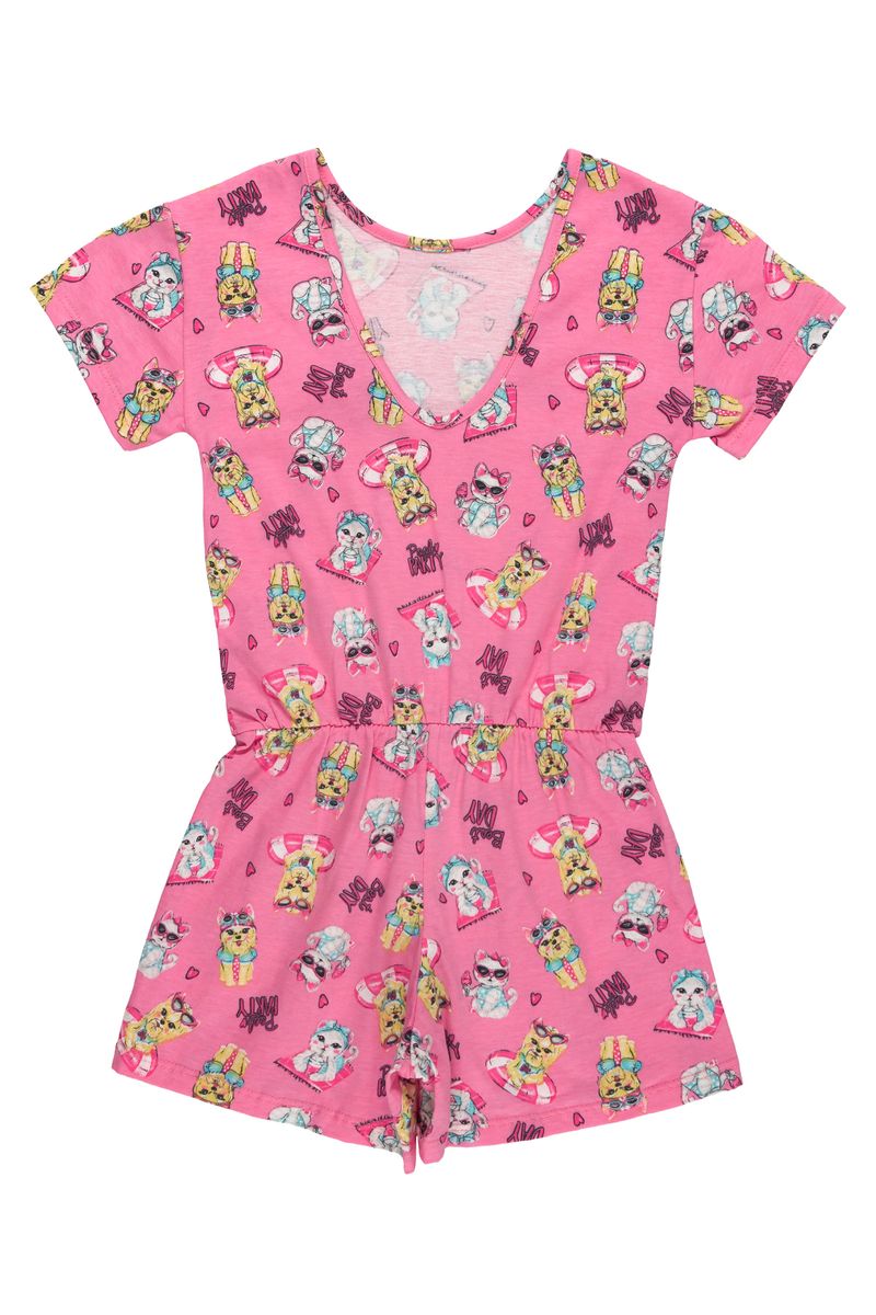 Bee-Loop---Macaquinho-Infantil-Curto-Feminino-Rosa