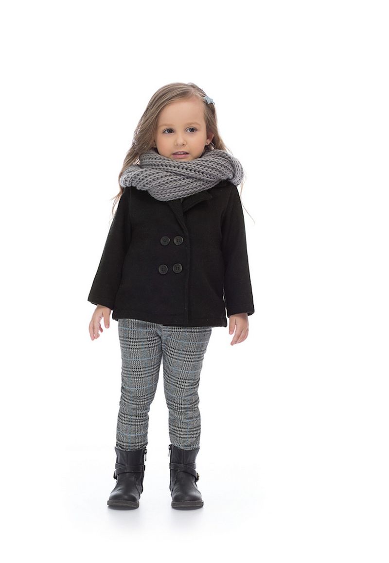 UP-BABY---Casaco-em-La-para-Meninas-Preto