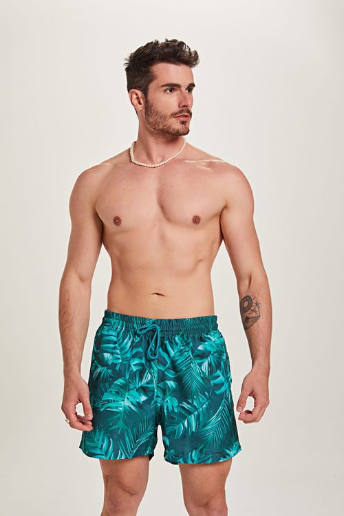 Short em Microfibra e Tela Masculino (Verde) The Philippines