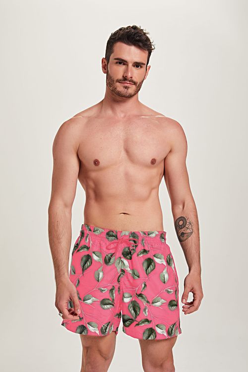 Short em Microfibra e Tela Masculino (Rosa) The Philippines