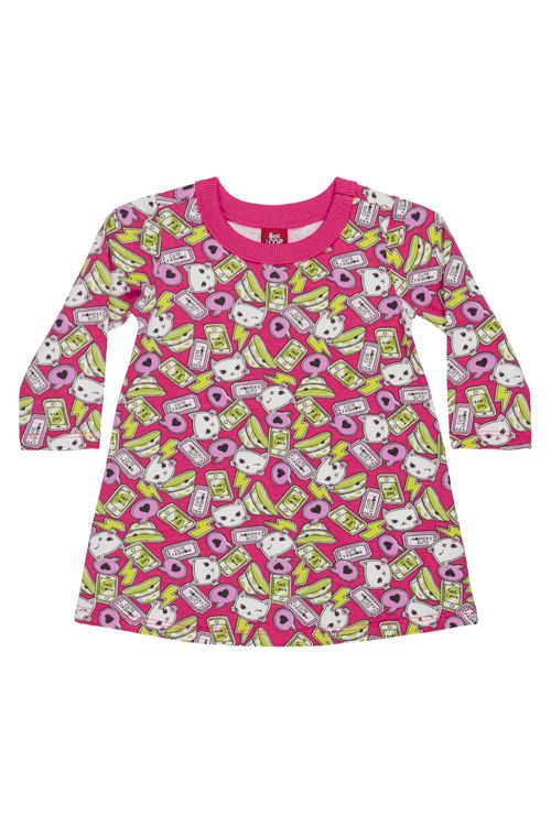 Vestido manga longa para Bebê (Rosa) Bee Loop