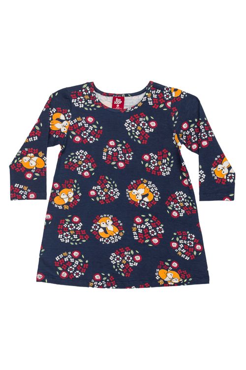 Vestido manga longa em Cotton para Bebês (Azul) Bee Loop