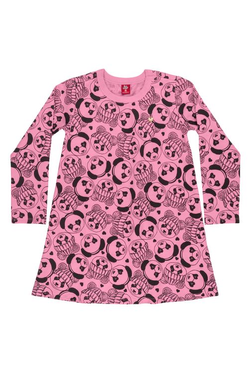 Vestido de Moletom com manga longa Infantil (Rosa) Bee Loop