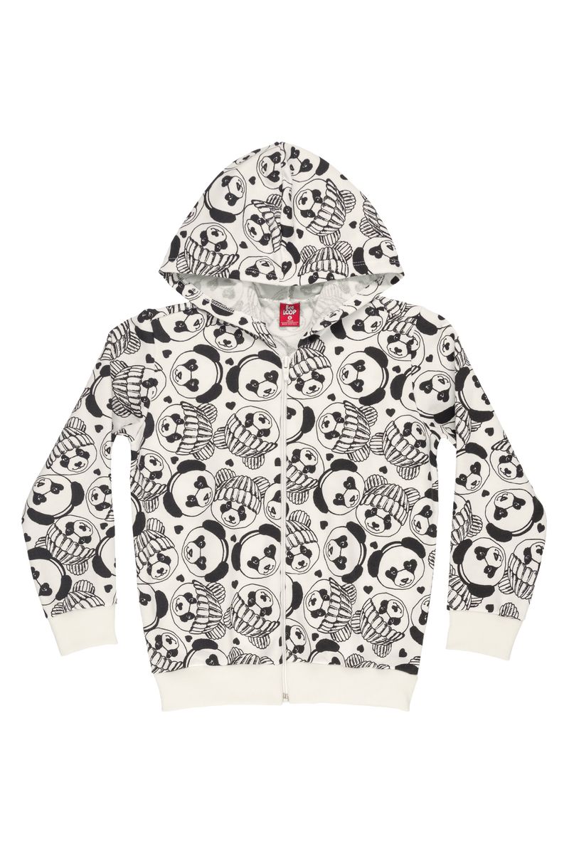 Bee-Loop---Jaqueta-Infantil-para-Meninas-em-Moletom-Bege