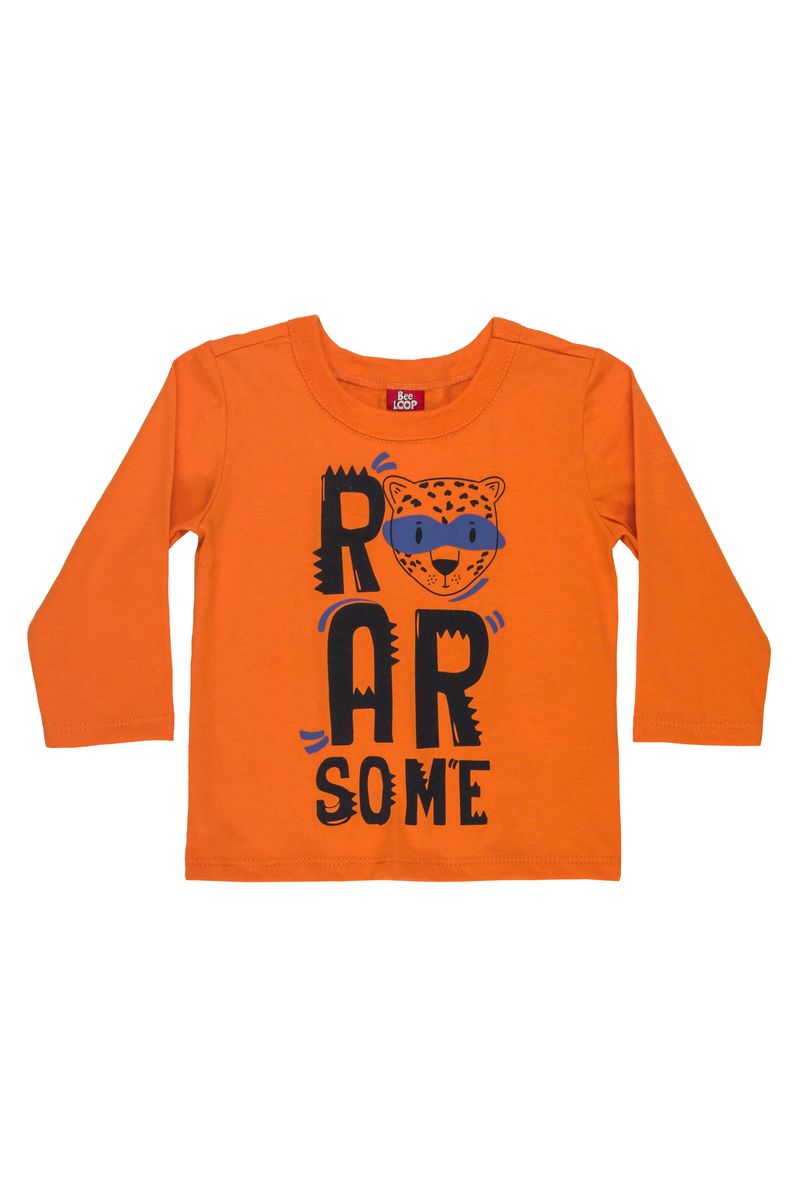 Bee-Loop---Conjunto-para-Bebe-Menino-com-Camiseta-e-Calca-Laranja
