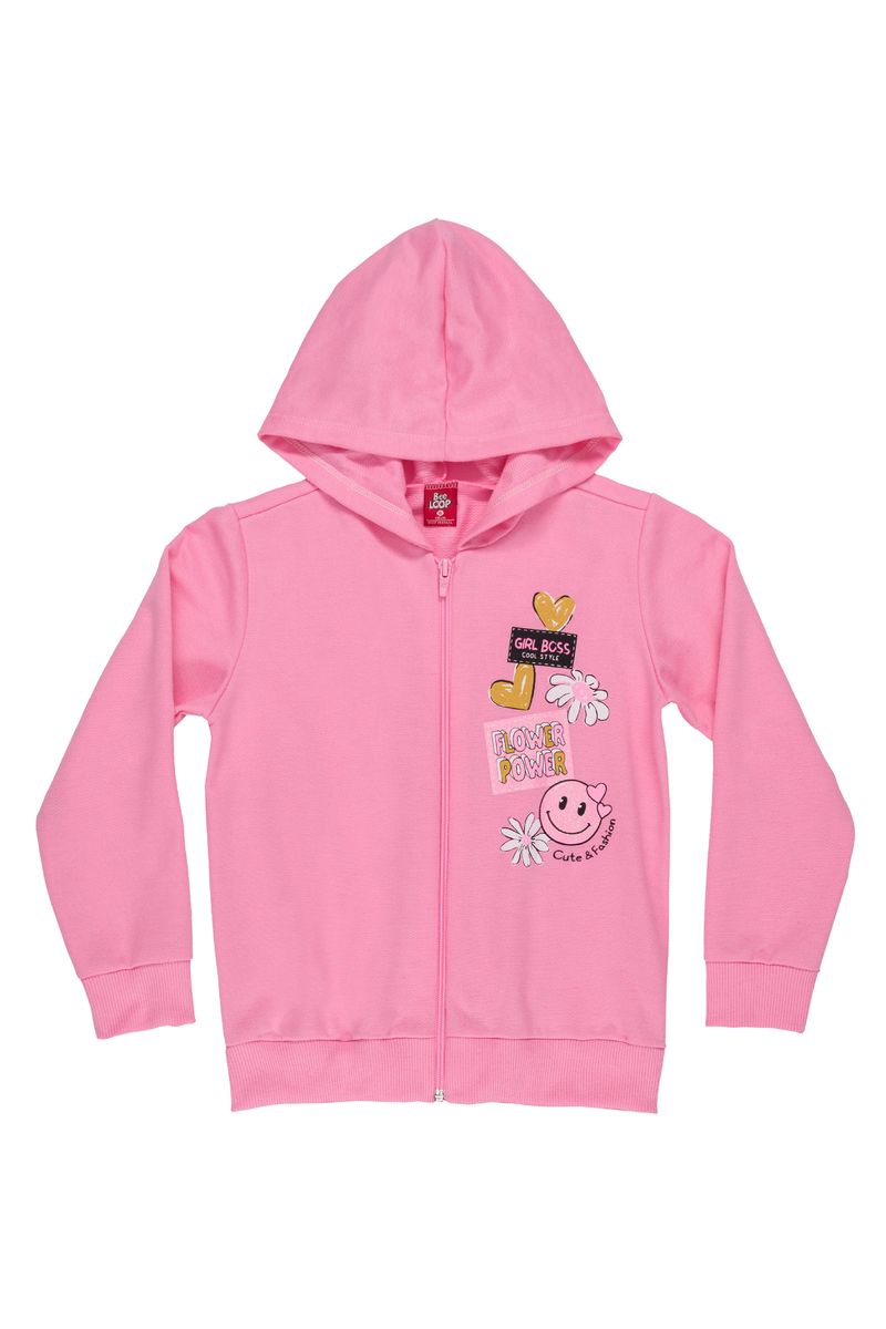 Bee-Loop---Conjunto-Feminino-Infantil-com-Jaqueta-e-Calca-em-Moletom-Rosa