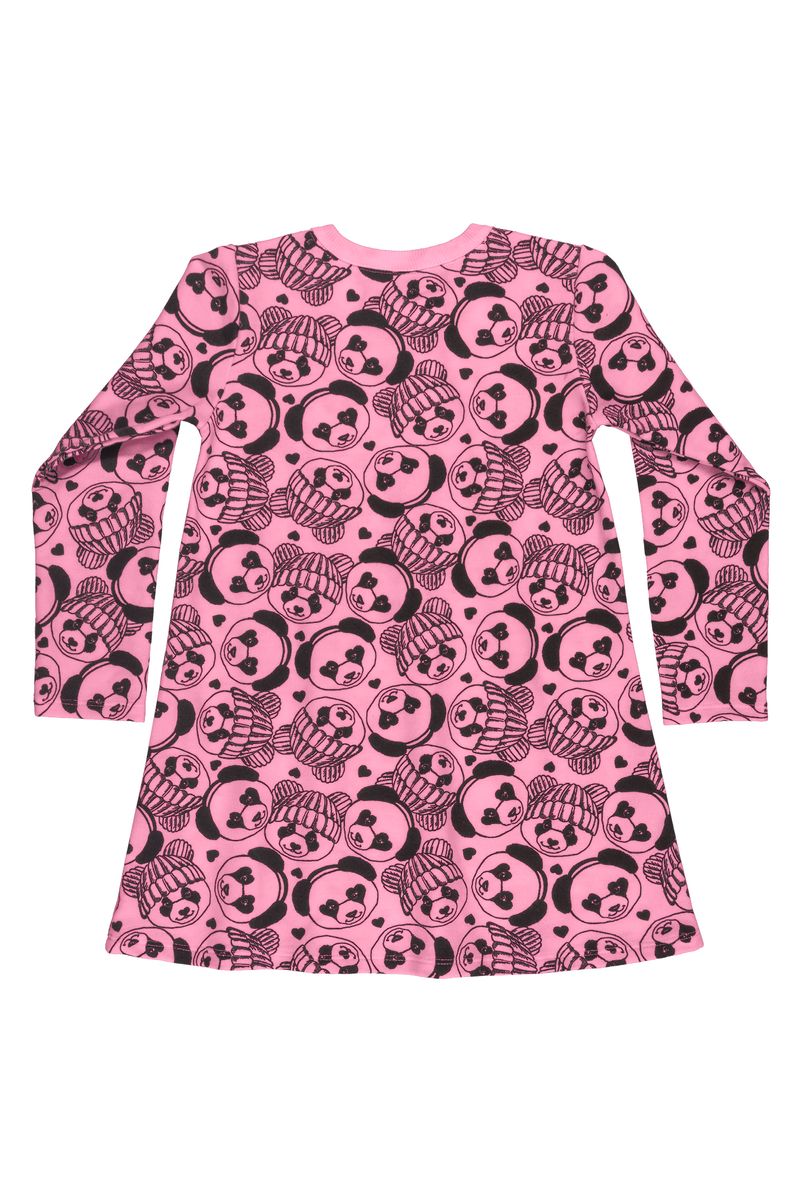 Bee-Loop---Vestido-de-Moletom-com-manga-longa-Infantil-Rosa