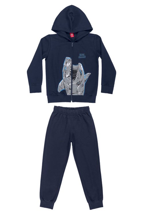 Conjunto de Inverno com Jaqueta e Calça de Moletom (Azul) Bee Loop