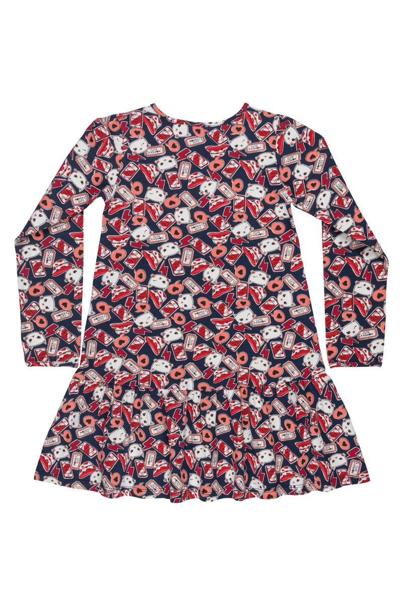 Bee-Loop---Vestido-Manga-Longa-Infantil-em-Cotton-Preto