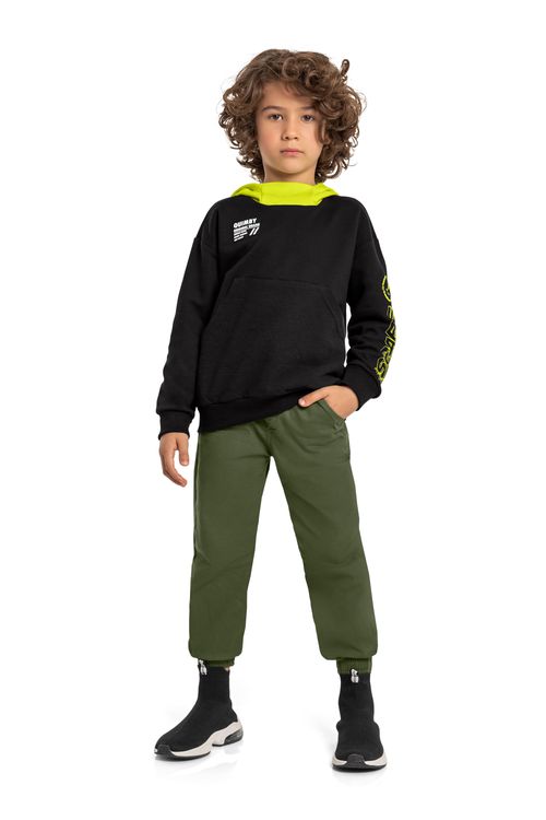 Calça em Sarja Infantil Masculina (Verde) Quimby