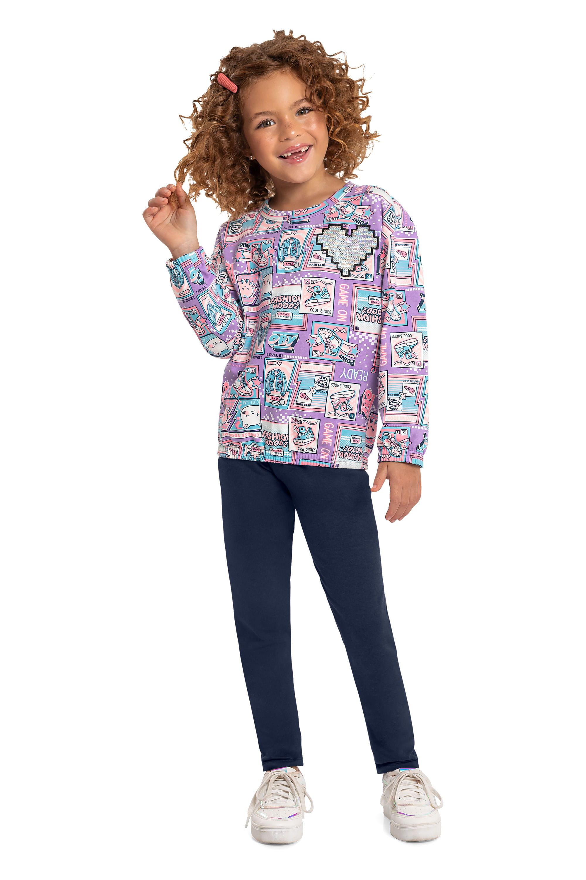 Conjunto Infantil Blusão e Legging (Lilás) Quimby