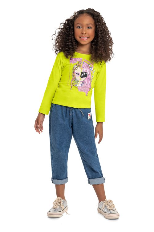 Blusa Infantil para Menina (Verde Claro) Quimby