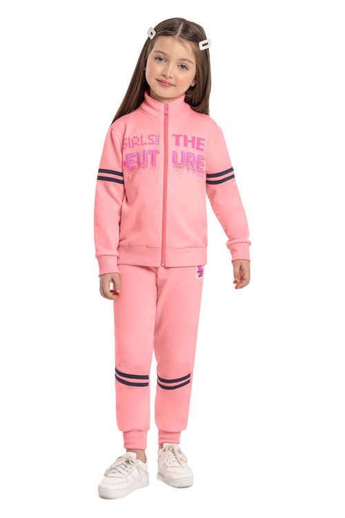 Conjunto Moletom Infantil Jaqueta e Calça (Rosa Pink) Quimby