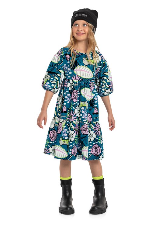 Vestido Infantil em Cotton (Verde) Quimby