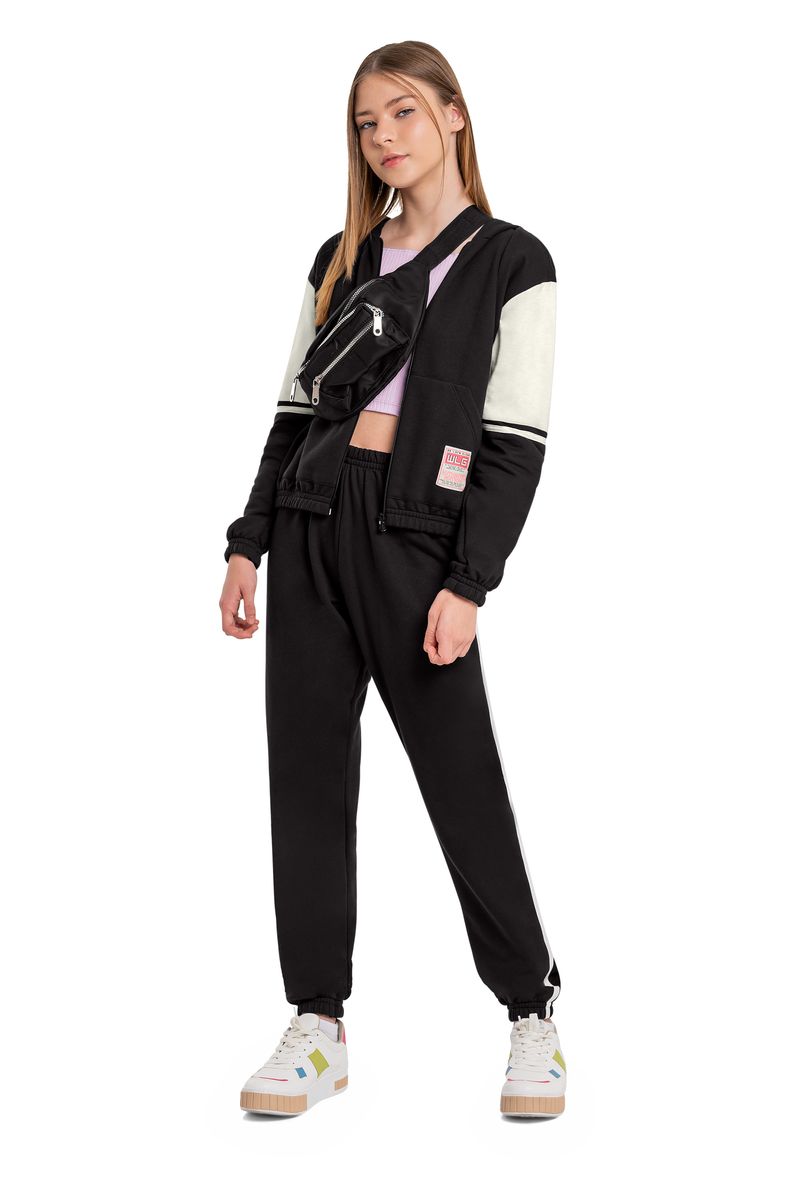 Gloss---Conjunto-Infantil-com-Jaqueta-e-Calca-em-Moletom-Preto