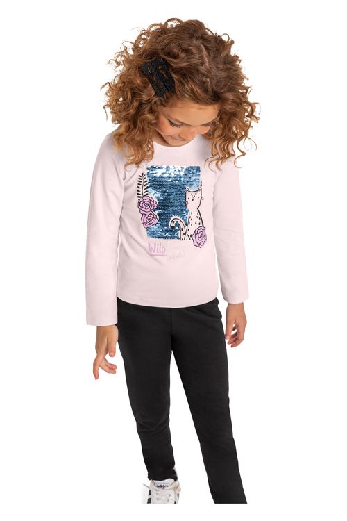 Blusa Cotton Infantil Manga Longa (Rosa) Quimby