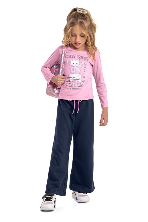 Blusa Infantil Manga Longa (Rosa) Quimby