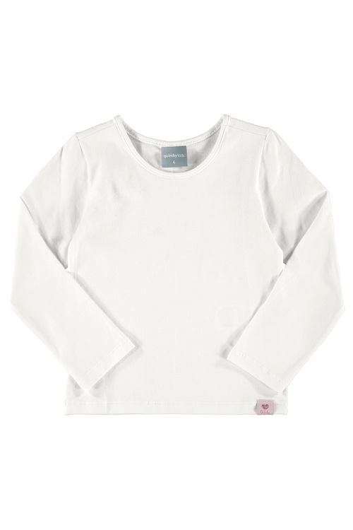 Blusa Básica Manga Longa Infantil (Branco) Quimby