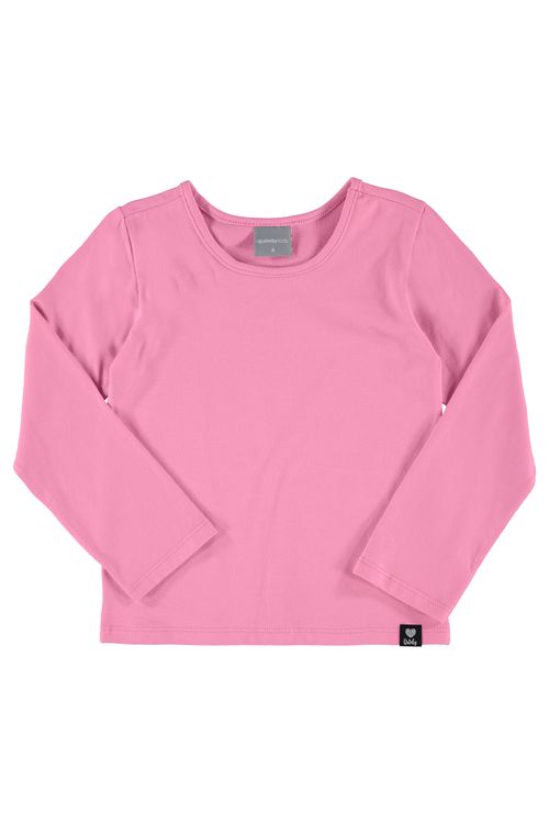 Blusa Básica Manga Longa Infantil (Rosa) Quimby
