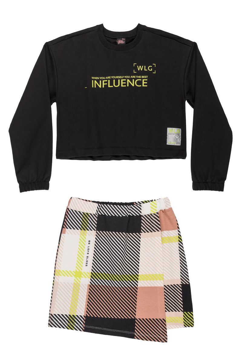 Gloss---Conjunto-Juvenil-Feminino-com-Blusao-Cropped-e-Saia-Preto