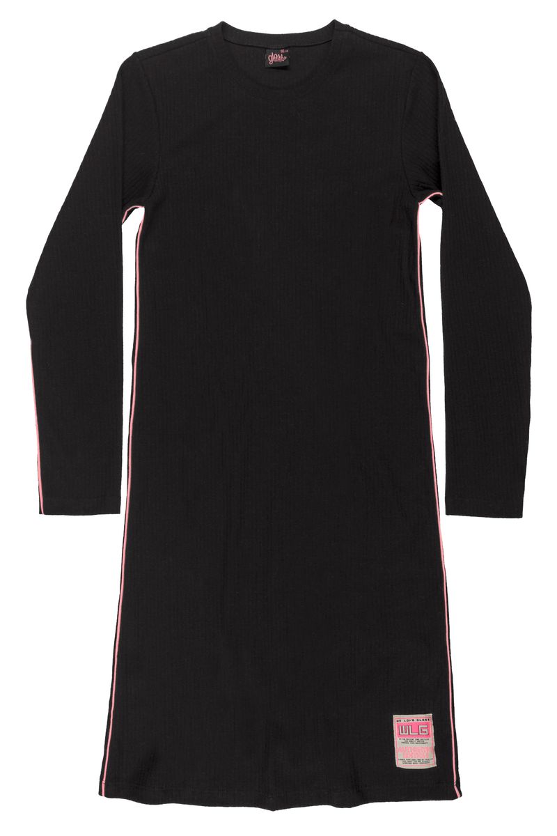 Gloss---Vestido-Midi-Juvenil-em-Ribana-Canelada-Preto