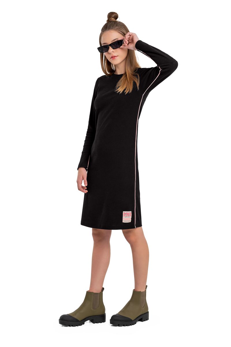 Gloss---Vestido-Midi-Juvenil-em-Ribana-Canelada-Preto
