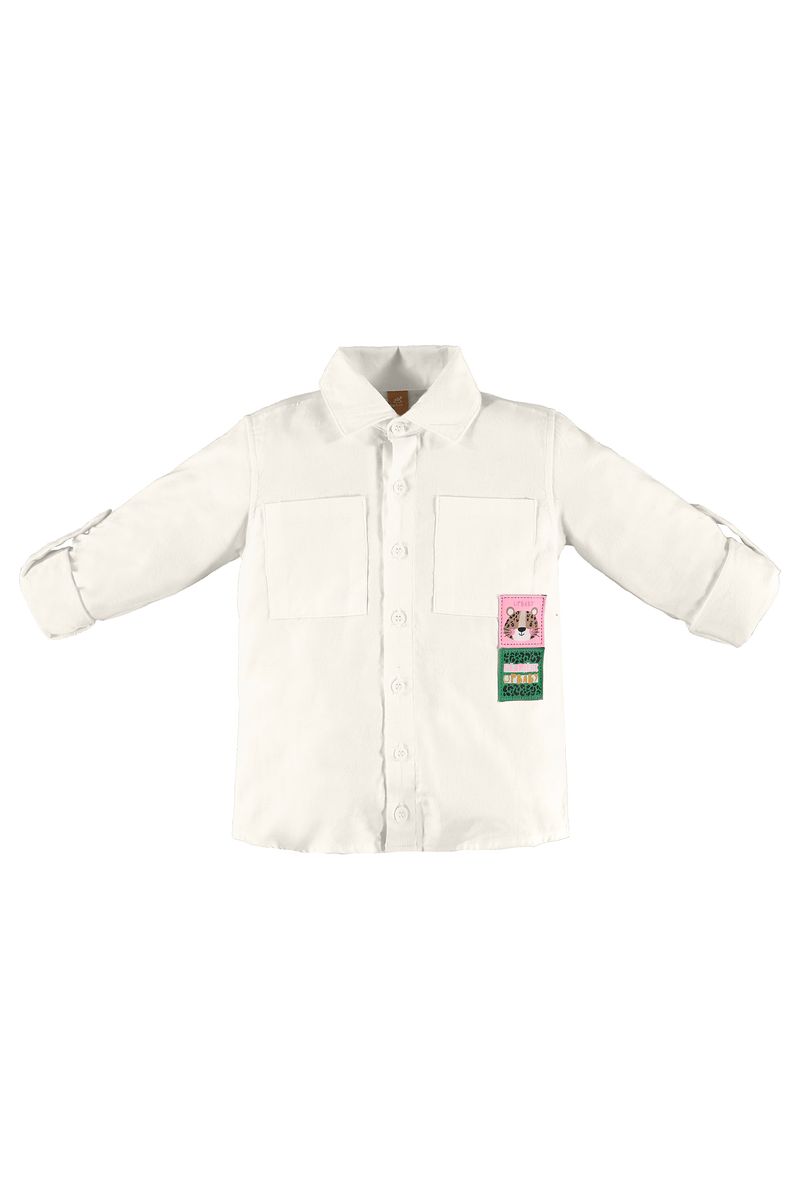 Up-Baby---Camisa-Infantil-para-Meninas-em-Tecido-Branco