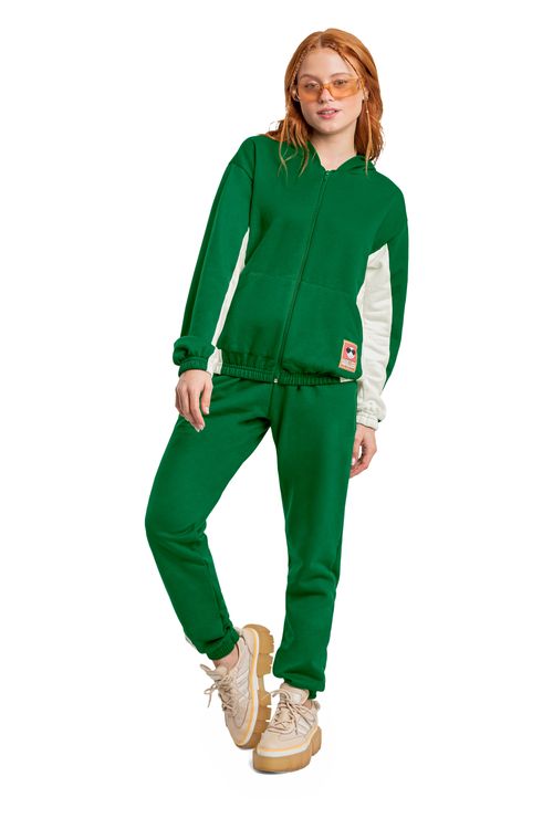 Jaqueta em Moletom Juvenil para Meninas (Verde Escuro) Gloss