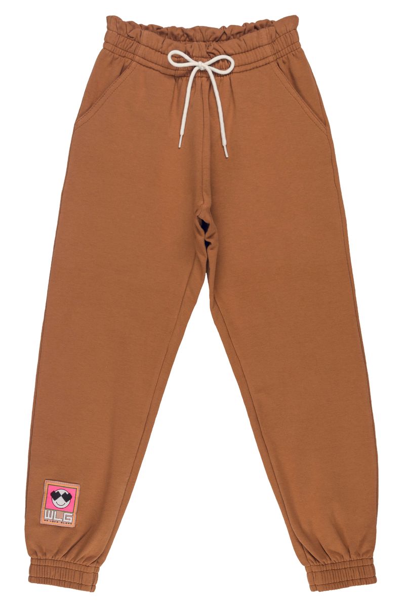 Gloss---Calca-Clochard-em-Moletom-Juvenil-para-Menina-Marrom