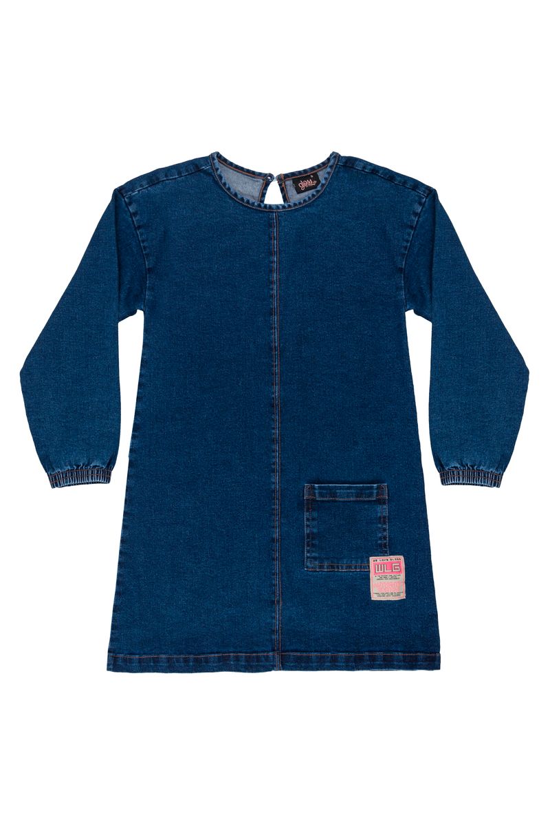 Gloss---Vestido-Manga-Longa-em-Jeans-Juvenil-Azul-Escuro
