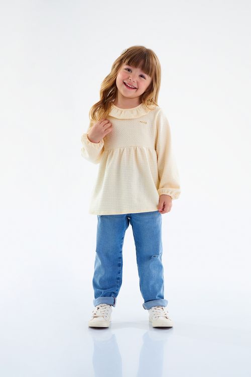 Bata Infantil Feminina em Tricot (Bege) Up Baby