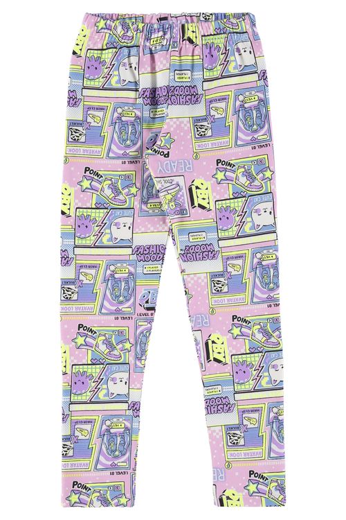 Calça Legging Estampada Infantil (Rosa) Quimby