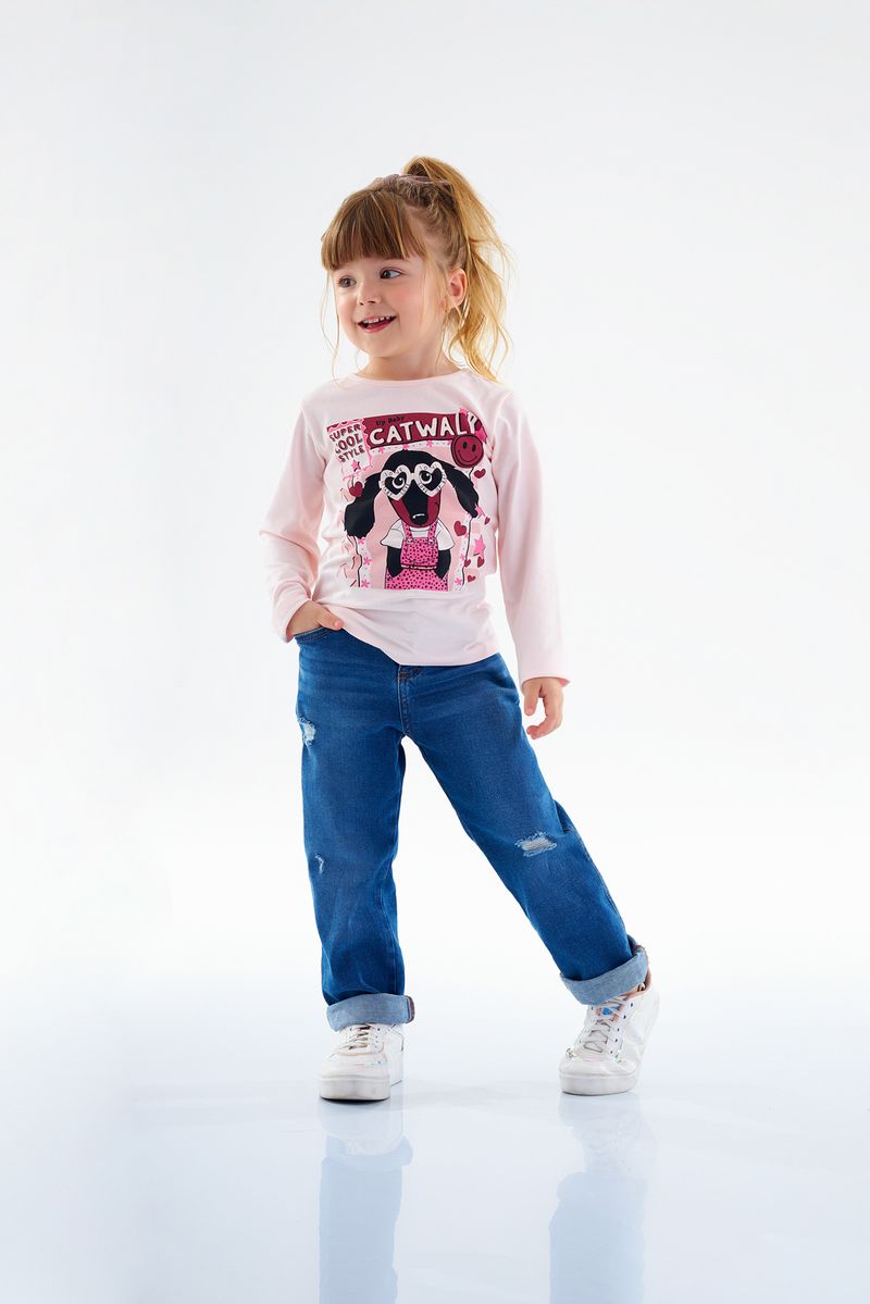 Up-Baby---Blusa-Manga-Longa-em-Cotton-Infantil-Feminina-Rosa