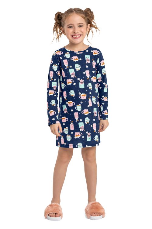 Camisola Manga Longa Infantil (Azul) Quimby