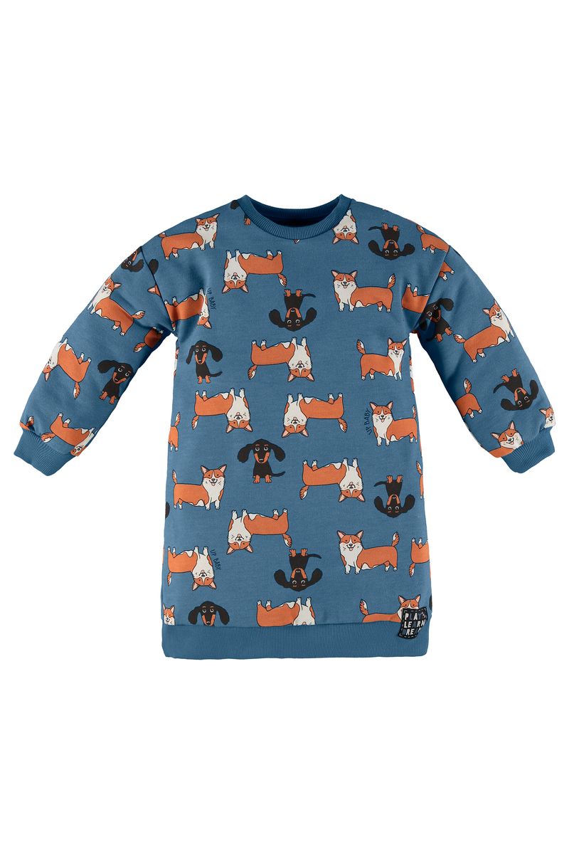 Up-Baby---Vestido-Manga-Longa-Infantil-em-Moletom-Azul