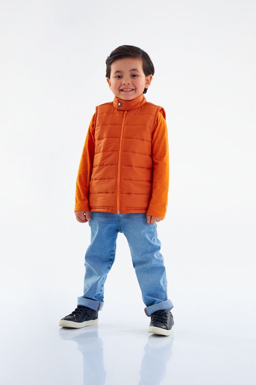 Colete Puffer Infantil para Menino (Laranja) Up Baby