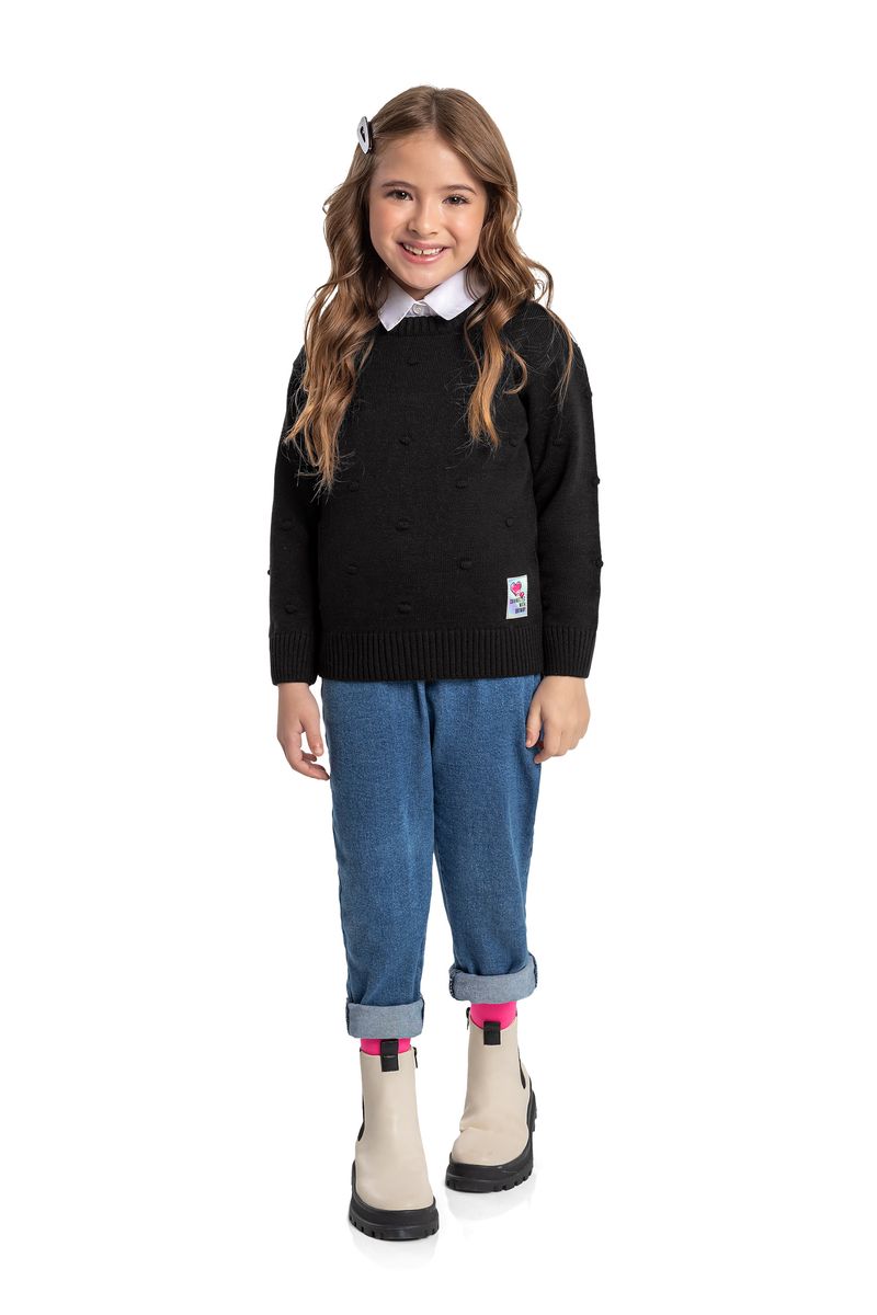 Quimby---Blusao-Manga-Longa-em-Tricot-Menina-Preto