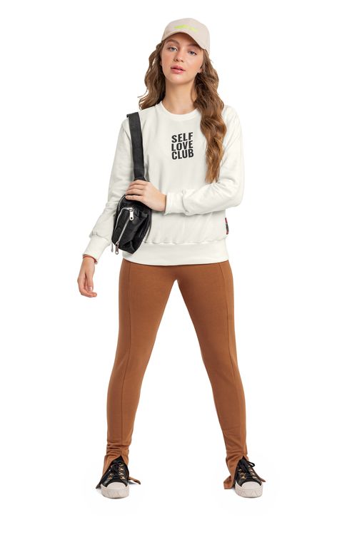 Blusão em Moletom Juvenil para Menina (NATURAL	) Gloss