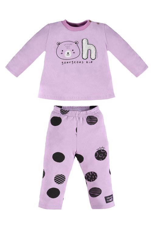 Conjunto Feminino para Bebês com Blusão e Legging em Molecotton (Roxo) Up Baby