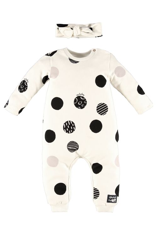 Macacão de Bolinhas Baby Exclusive Menina (Off White) Up Baby