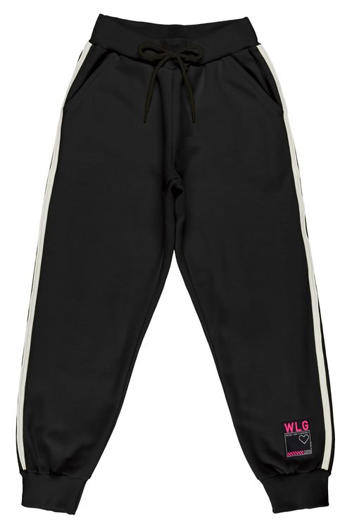 Calça em Moletom Juvenil para Meninas (Preto) Gloss