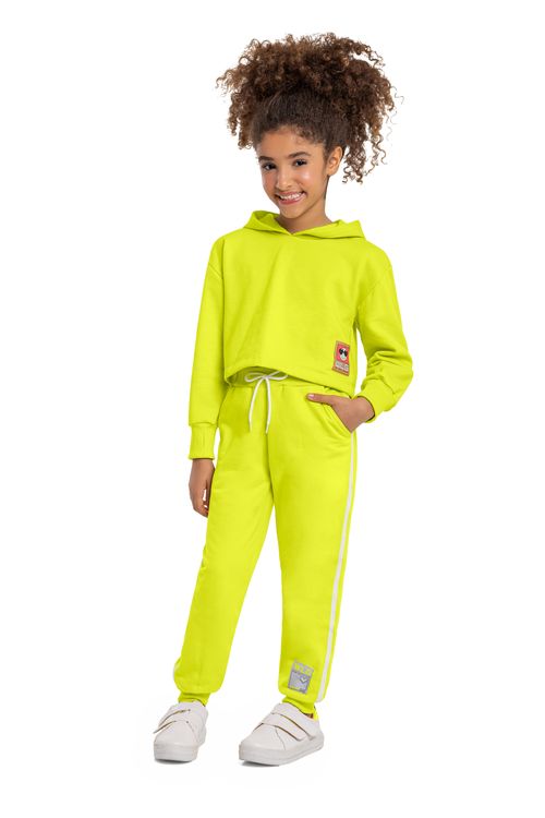 Calça em Moletom Juvenil para Meninas (Verde) Gloss