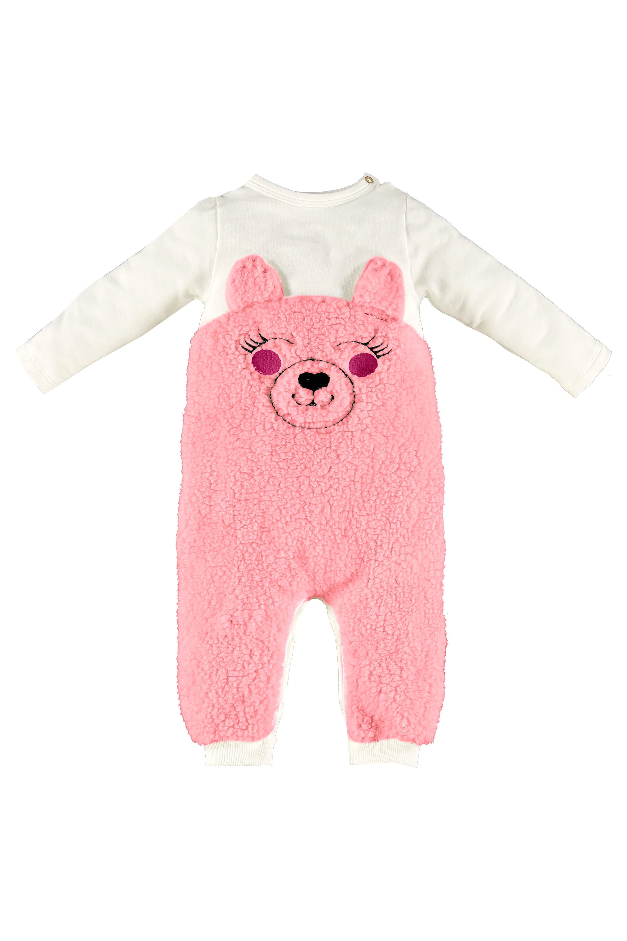 Macacão Longo para Bebê Menina em Molecotton (Off White) Up Baby