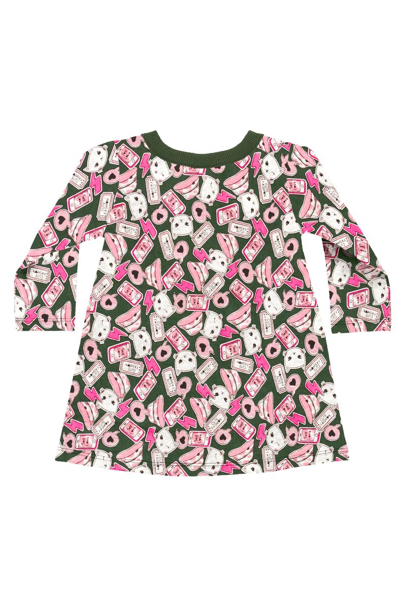Bee-Loop---Vestido-manga-longa-para-Bebe-Verde